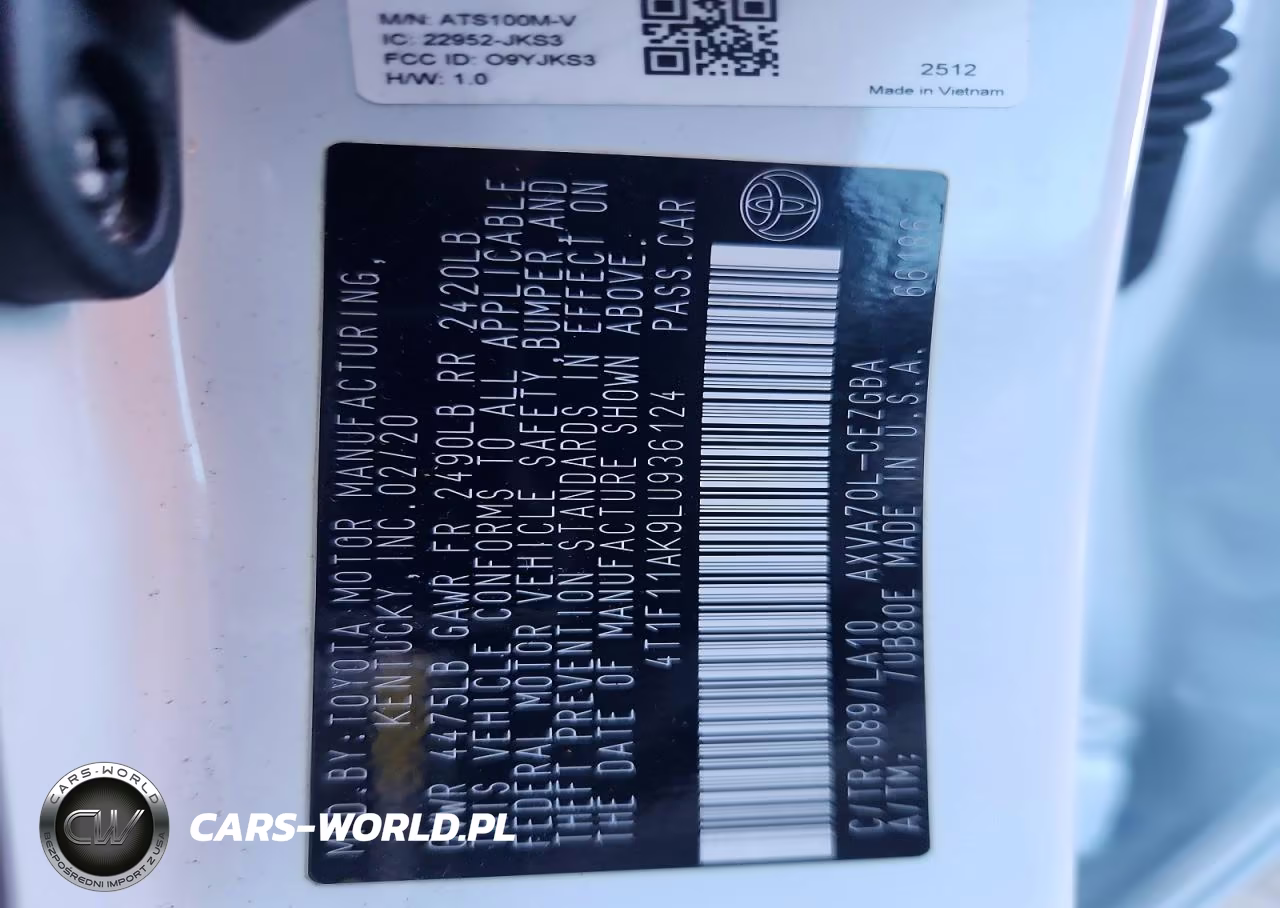 2020 Toyota Camry Xle VIN:4T1F11AK9LU936124 - 12