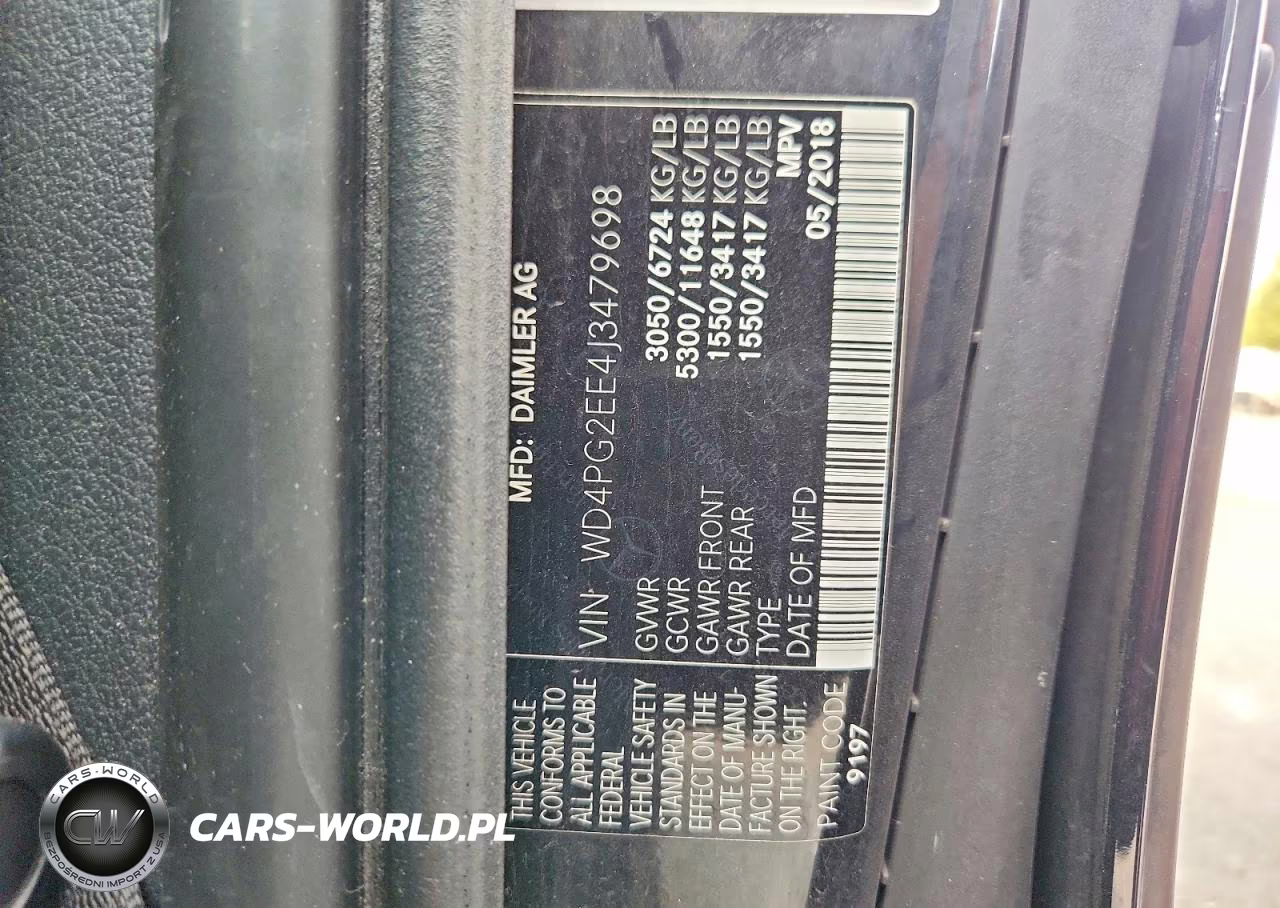 2018 Mercedes-Benz Metris VIN:WD4PG2EE4J3479698 - 13