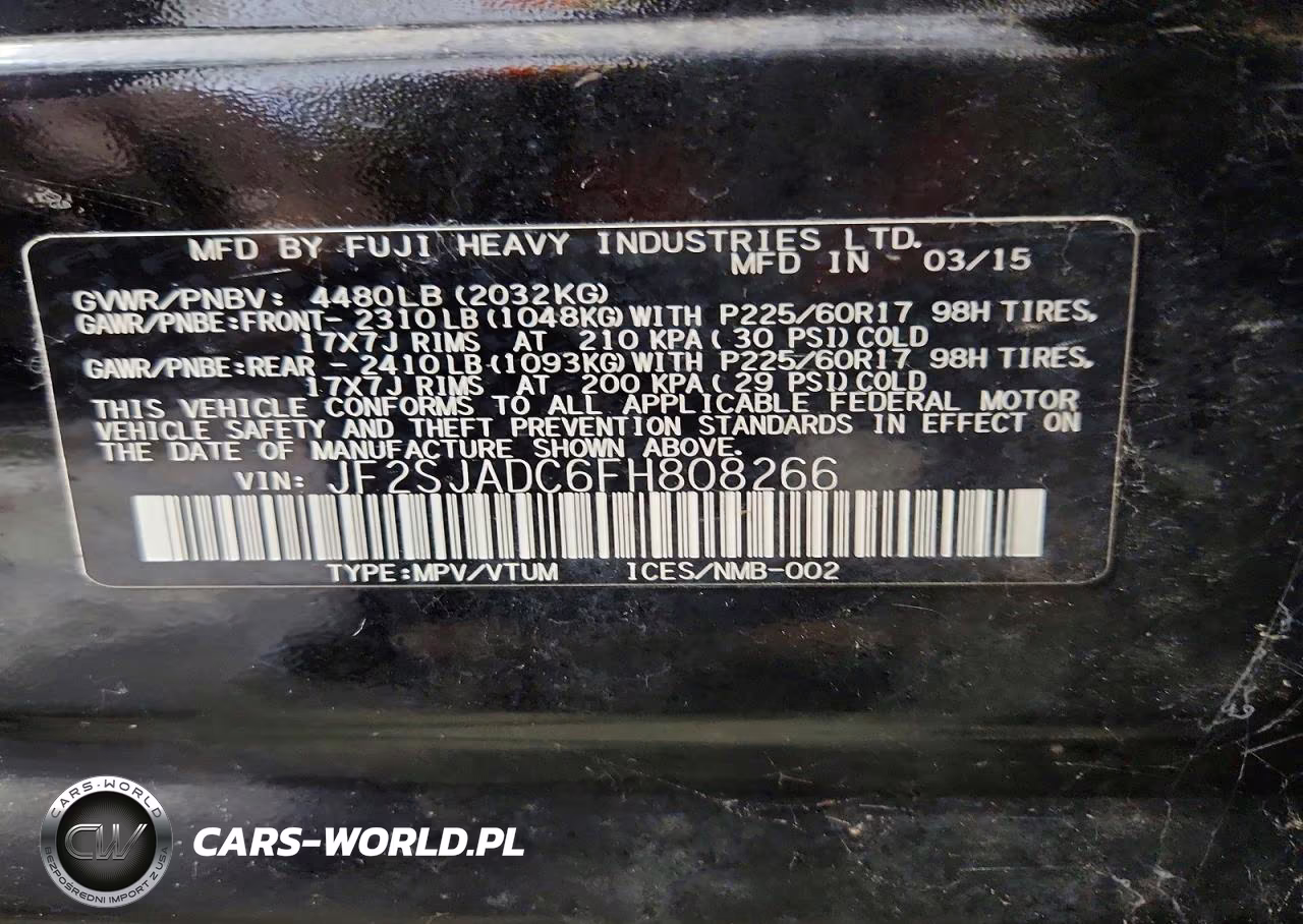 2015 Subaru Forester 2.5I Premium VIN:JF2SJADC6FH808266 - 13
