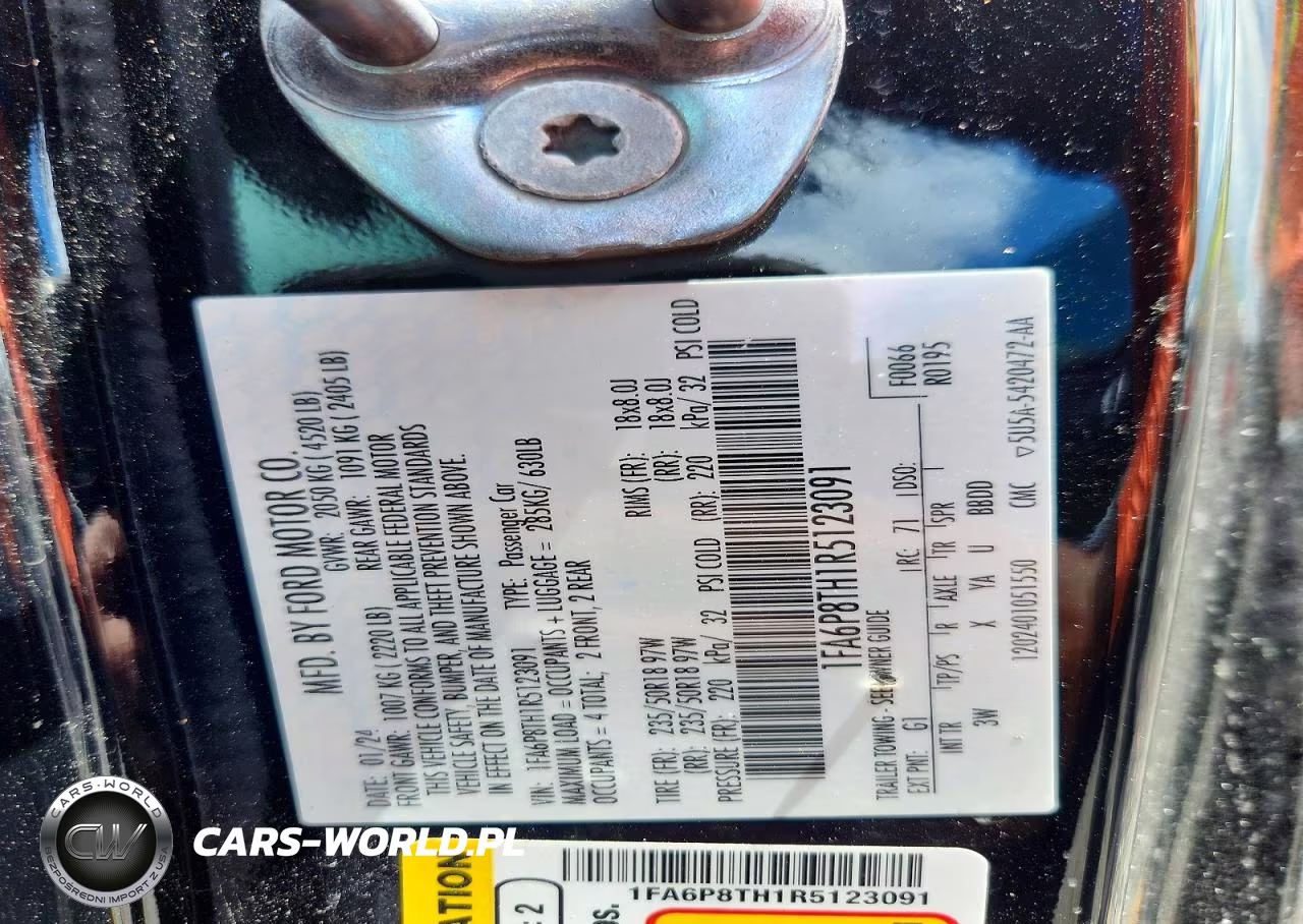 2024 Ford Mustang VIN:1FA6P8TH1R5123091 - 12