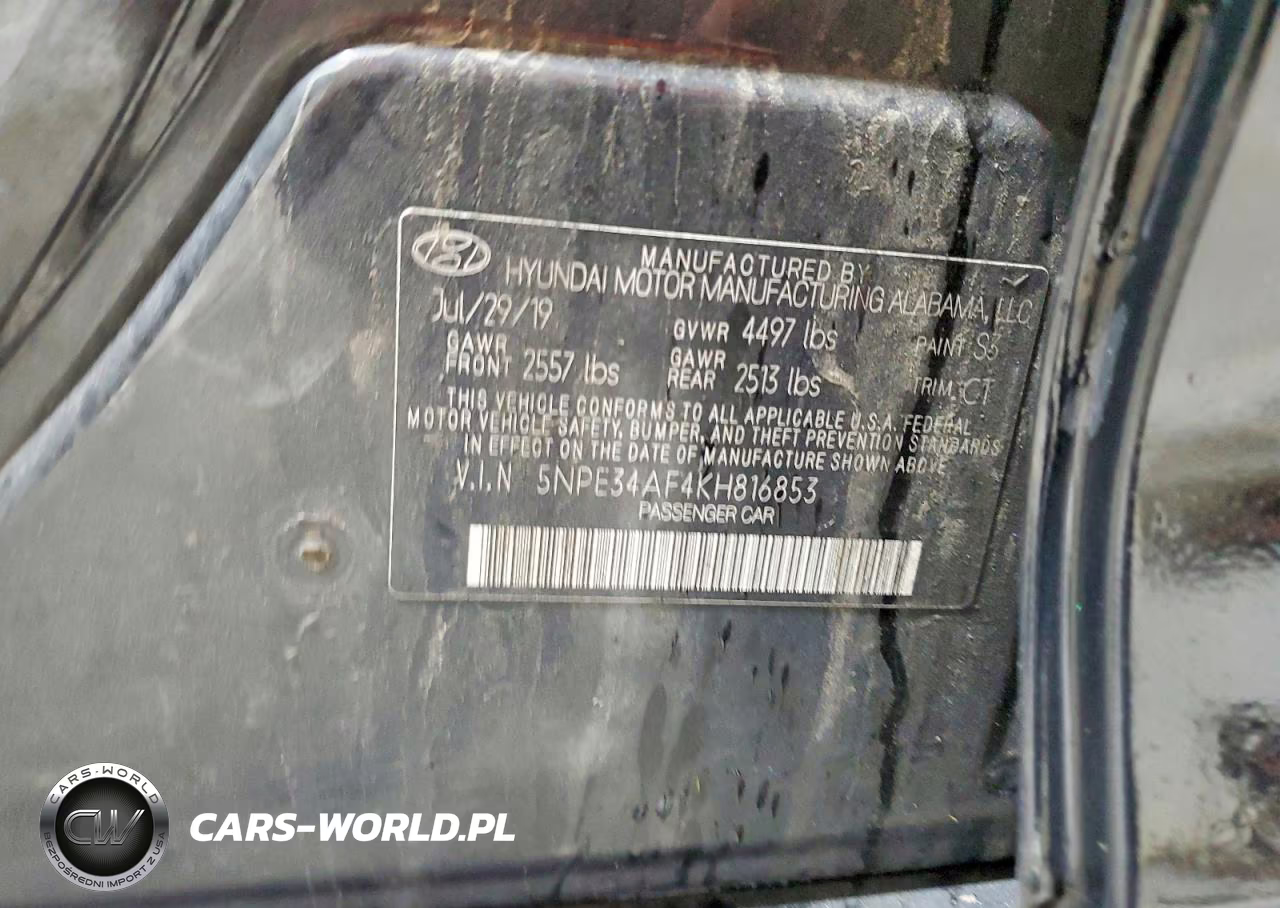2019 Hyundai Sonata Sport VIN:5NPE34AF4KH816853 - 13