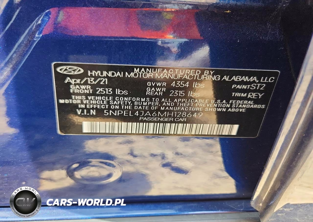 2021 Hyundai Sonata Sel VIN:5NPEL4JA6MH128649 - 12