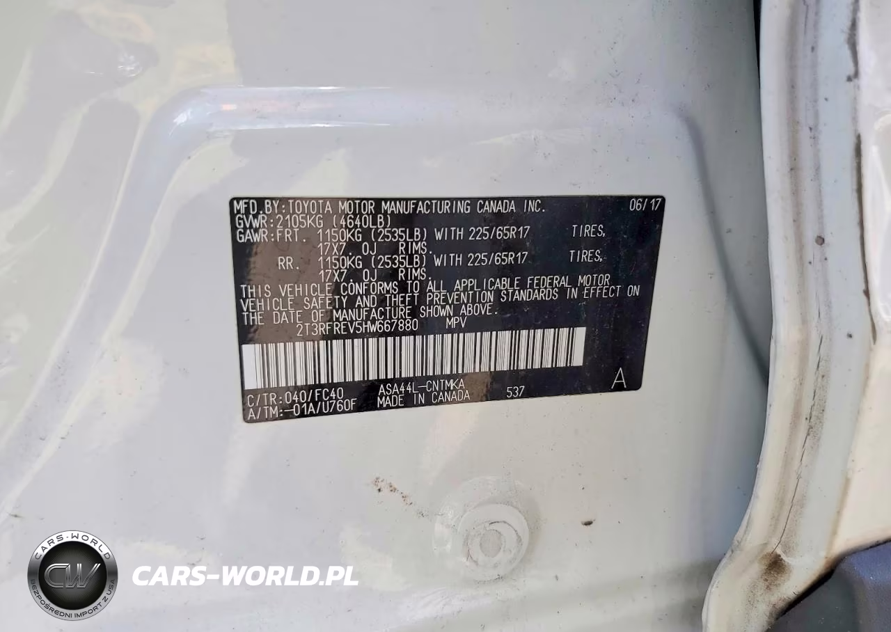 2017 Toyota Rav4 Xle VIN:2T3RFREV5HW667880 - 13