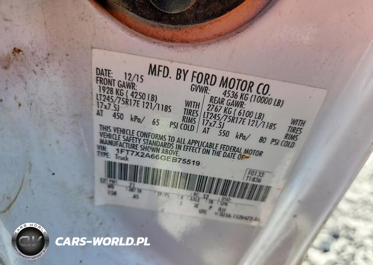 2016 FORD F250 SUPER DUTY VIN:1FT7X2A66GEB75519 - 12