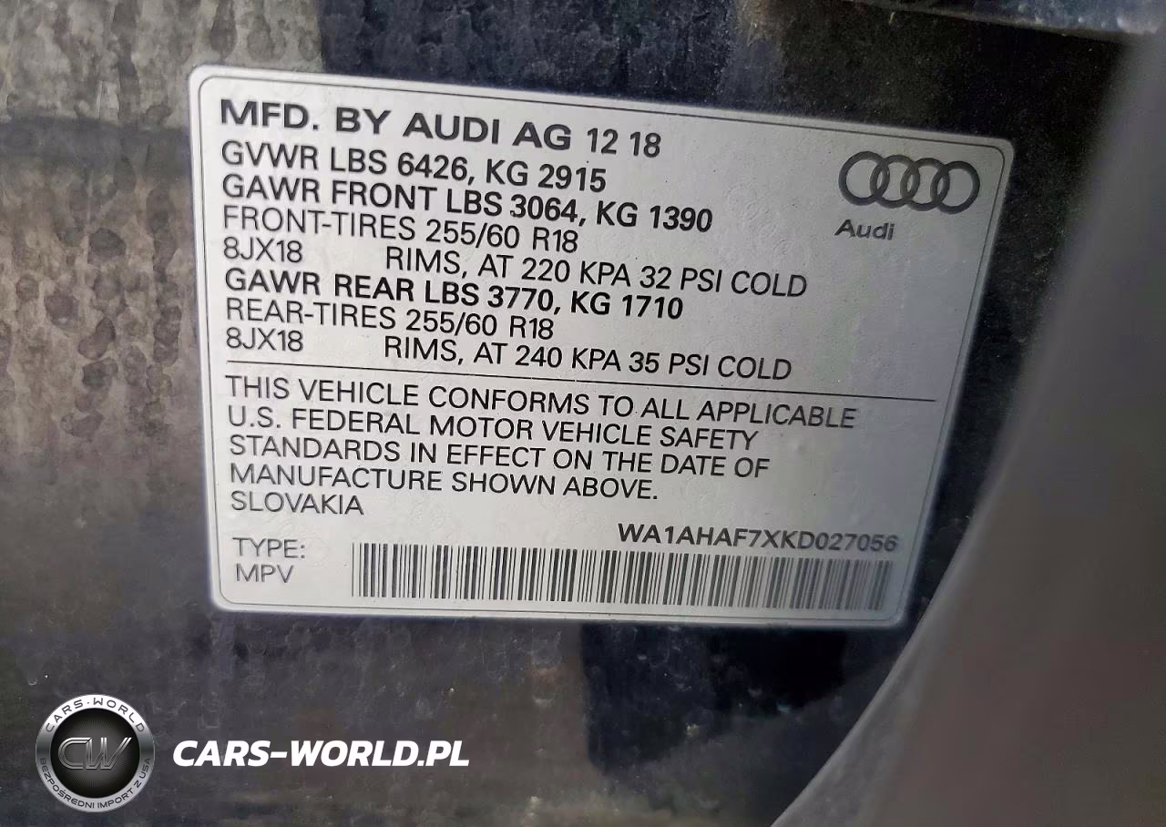 2019 Audi Q7 Premium VIN:WA1AHAF7XKD027056 - 12