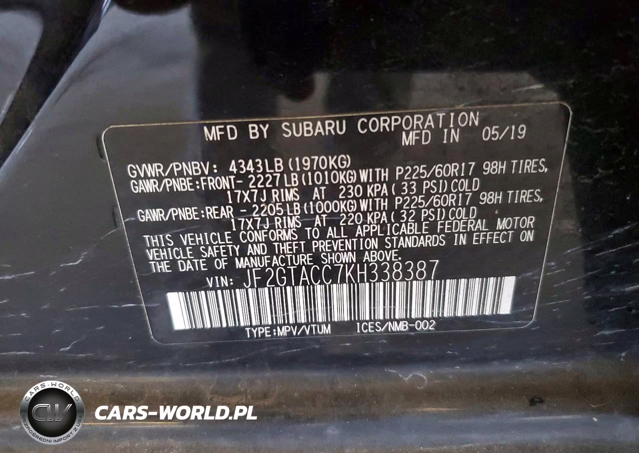 2019 Subaru Crosstrek Premium VIN:JF2GTACC7KH338387 - 14