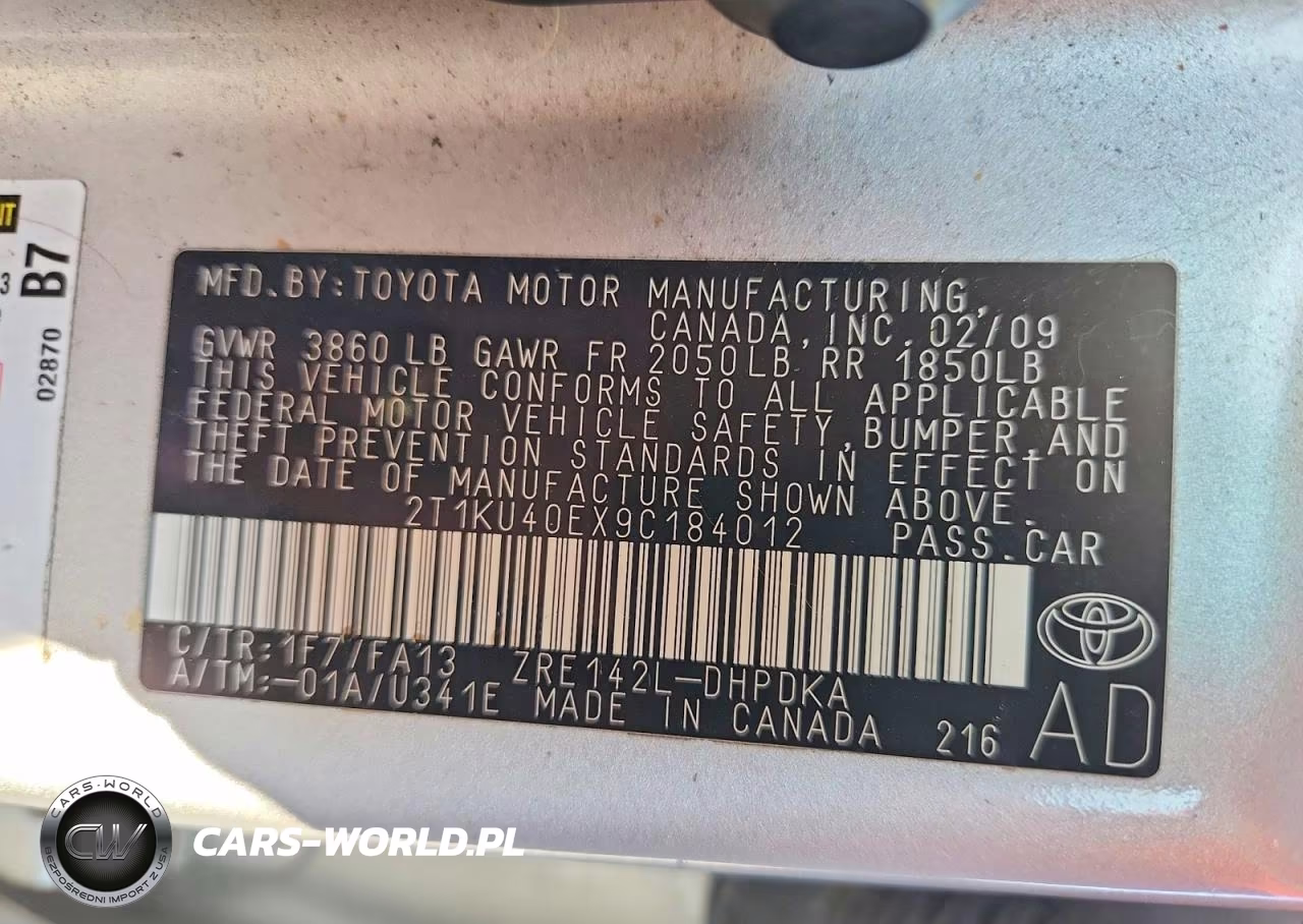 2009 Toyota Matrix VIN:2T1KU40EX9C184012 - 12