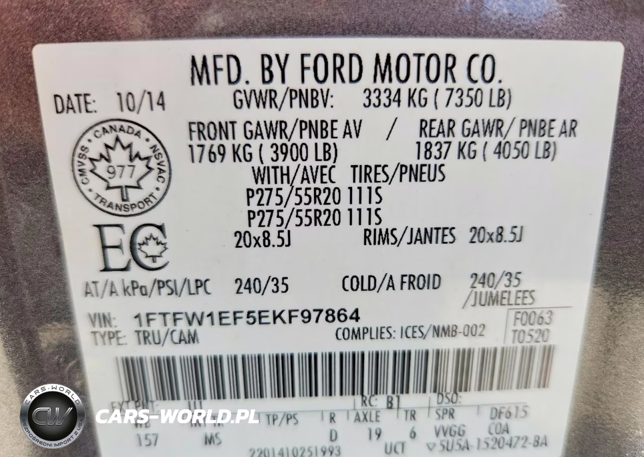 2014 Ford F150 Supercrew VIN:1FTFW1EF5EKF97864 - 12