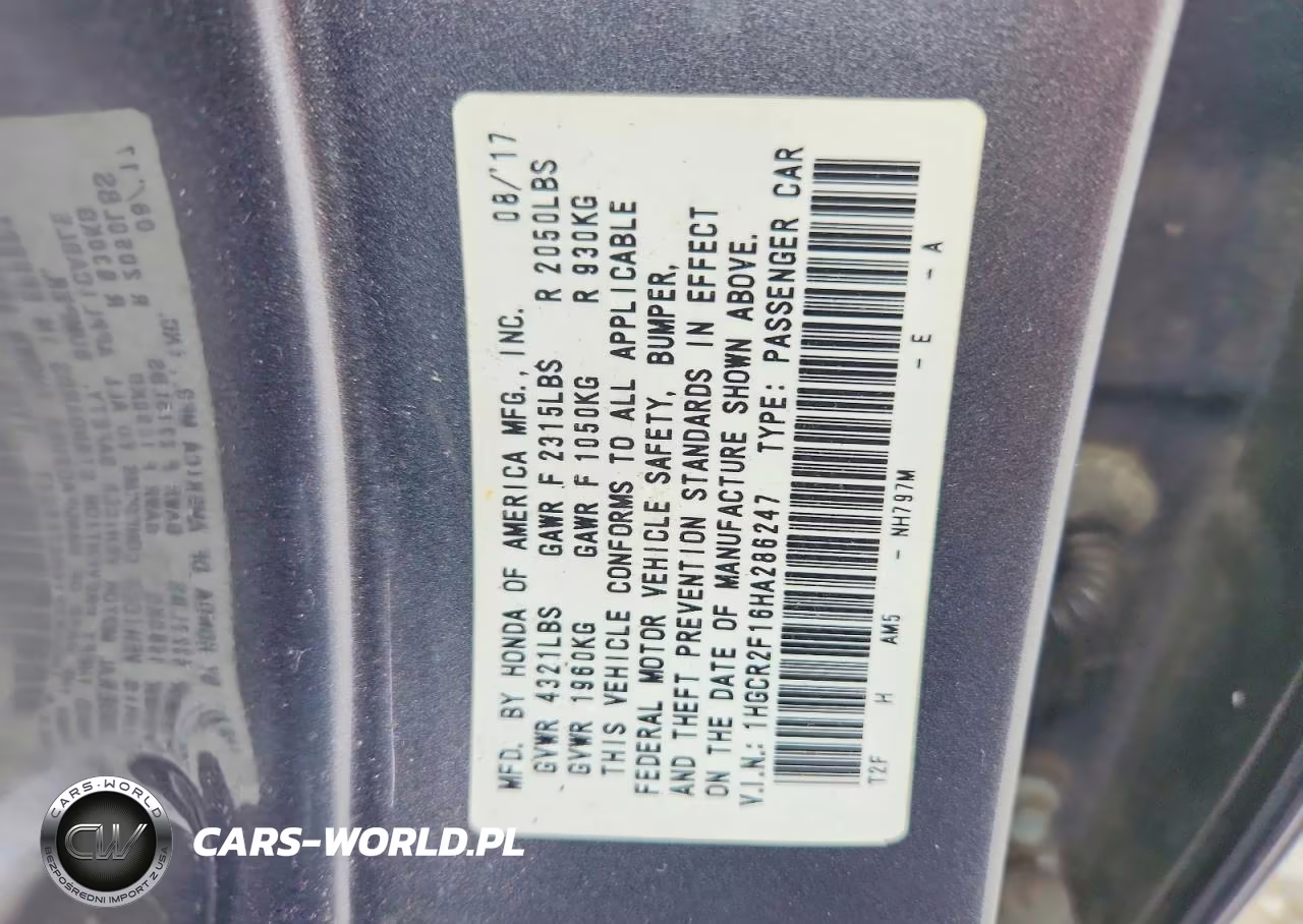 2017 Honda Accord Sport Special Edition VIN:1HGCR2F16HA286247 - 12