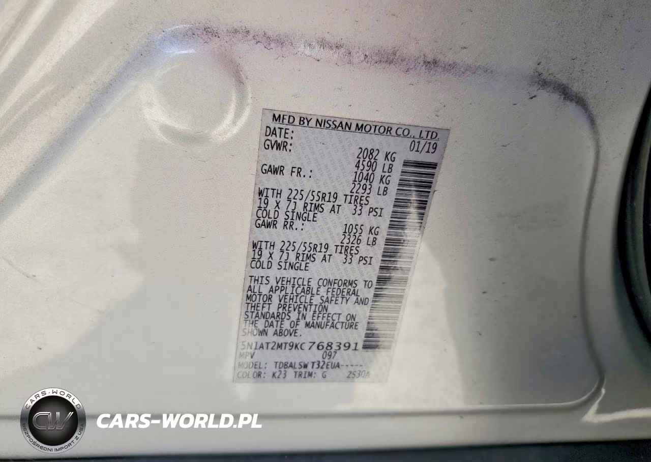 2019 Nissan Rogue Sl VIN:5N1AT2MT9KC768391 - 14
