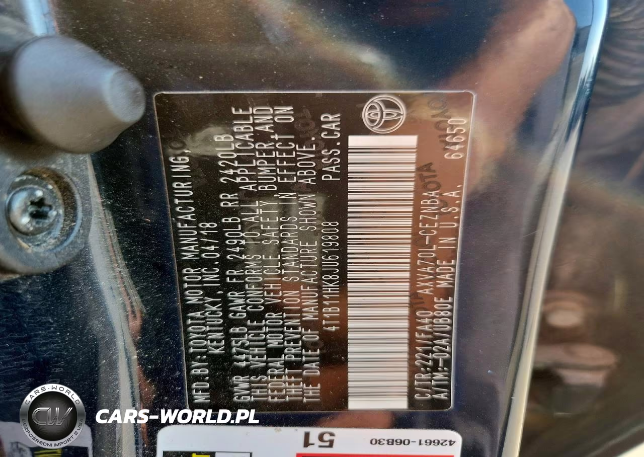 2018 Toyota Camry Le VIN:4T1B11HK8JU619808 - 13