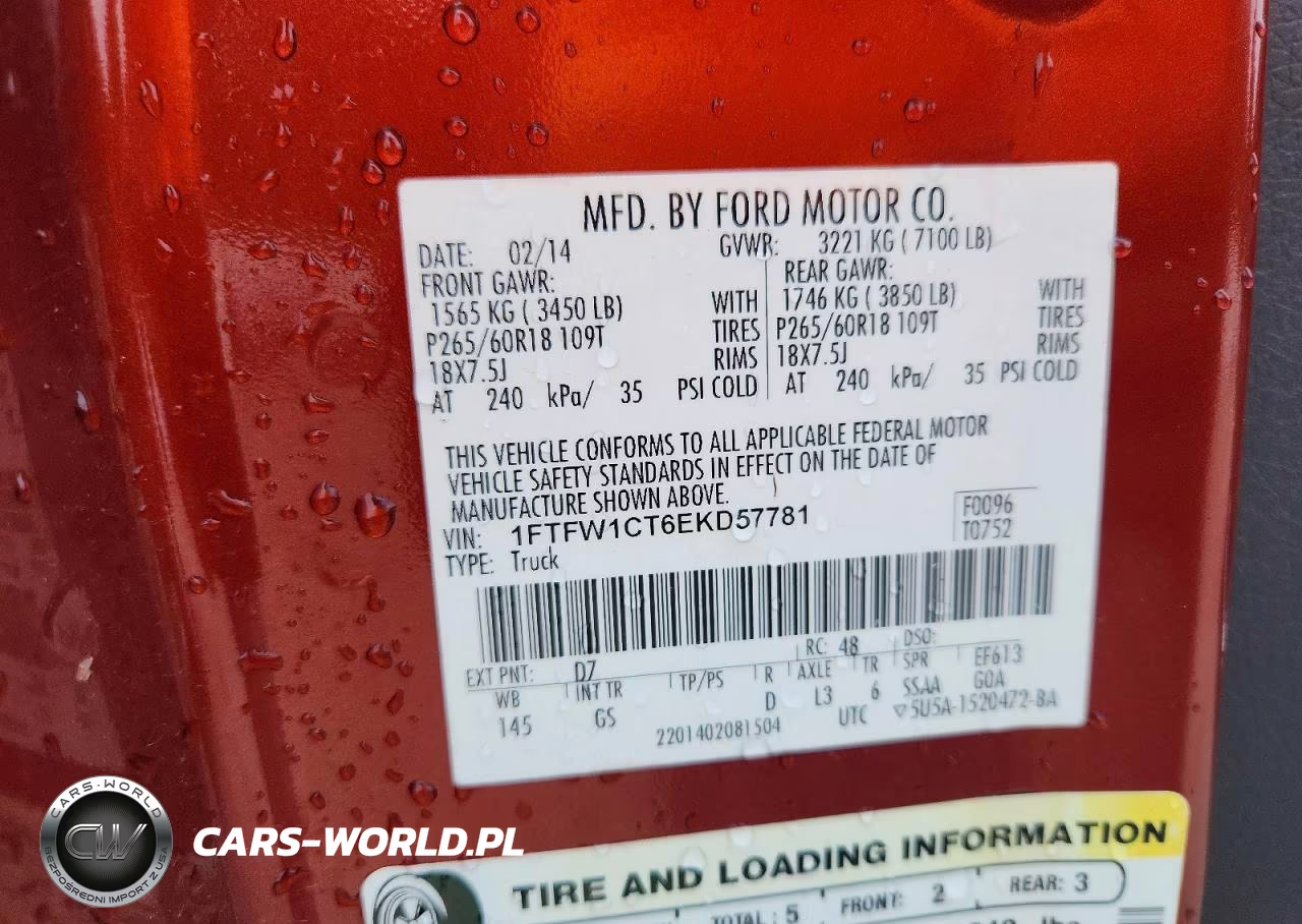 2014 Ford F150 Supercrew VIN:1FTFW1CT6EKD57781 - 12