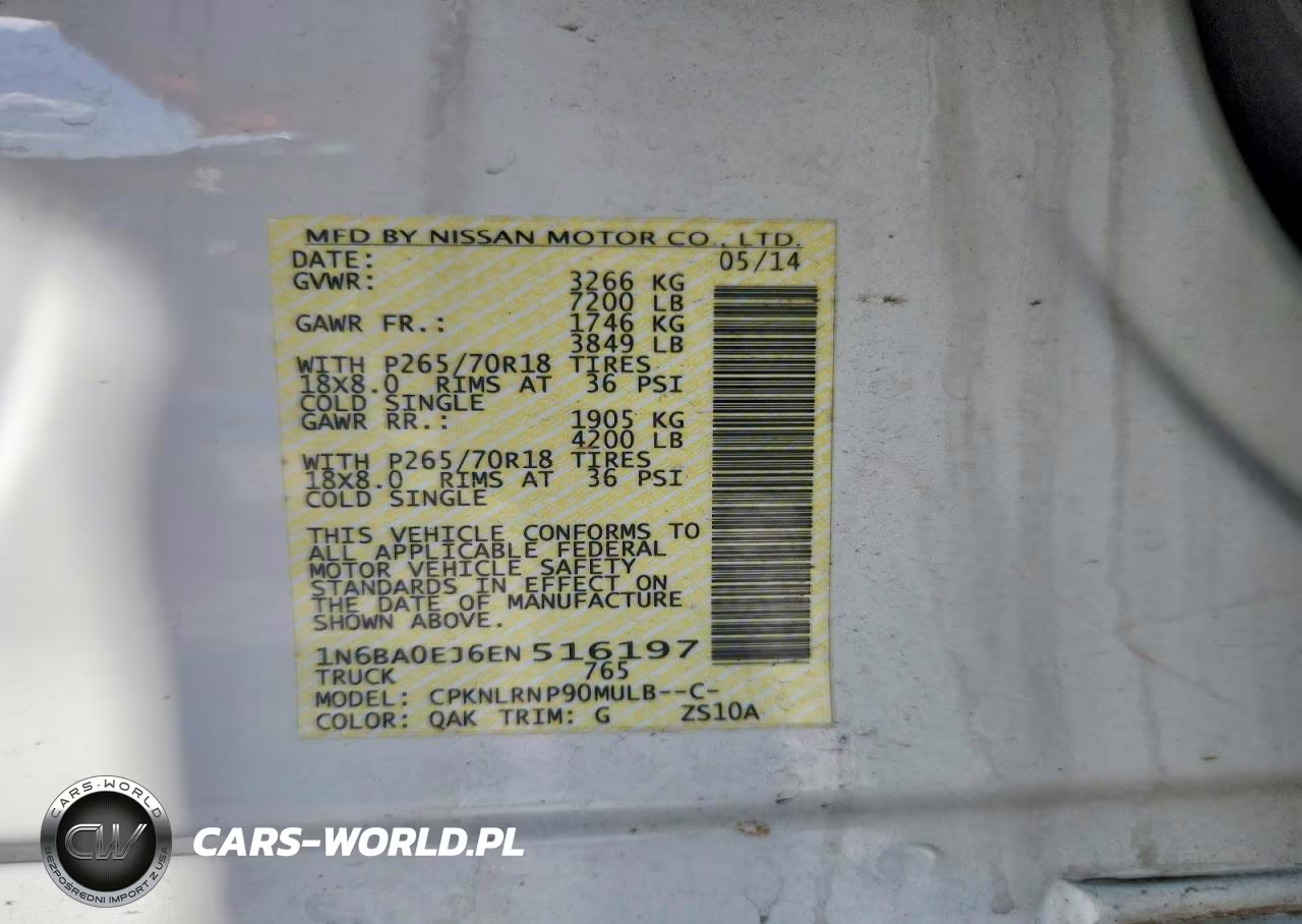 2014 Nissan Titan S VIN:1N6BA0EJ6EN516197 - 12