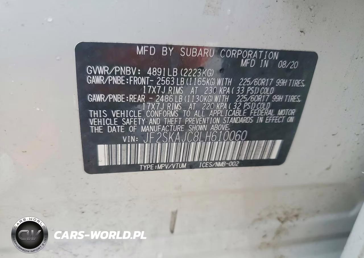 2020 Subaru Forester Premium VIN:JF2SKAJC8LH610060 - 12