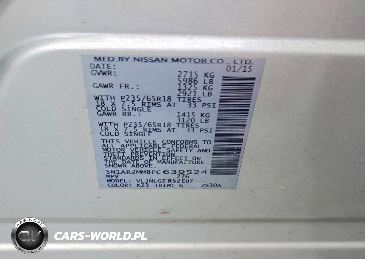 2015 Nissan Pathfinder Sl VIN:5N1AR2MM8FC639524 - 13