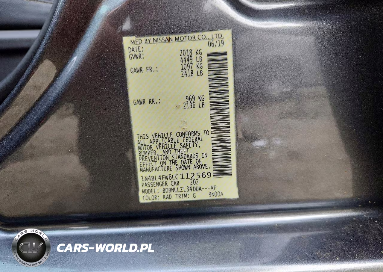 2020 Nissan Altima Platinum VIN:1N4BL4FW6LC112569 - 13