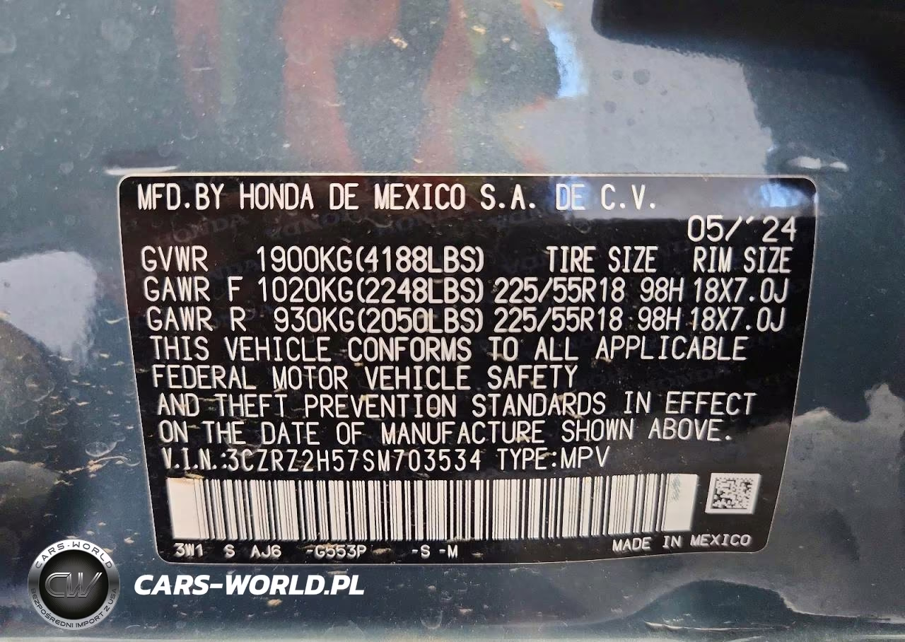 2025 Honda Hr-V Sport VIN:3CZRZ2H57SM703534 - 14