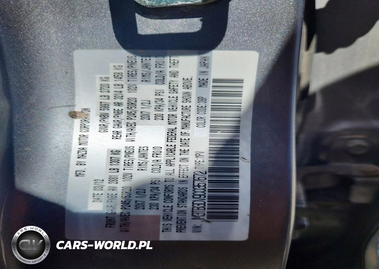 2012 Mazda Cx9 VIN:JM3TB3DV9C0357672 - 13