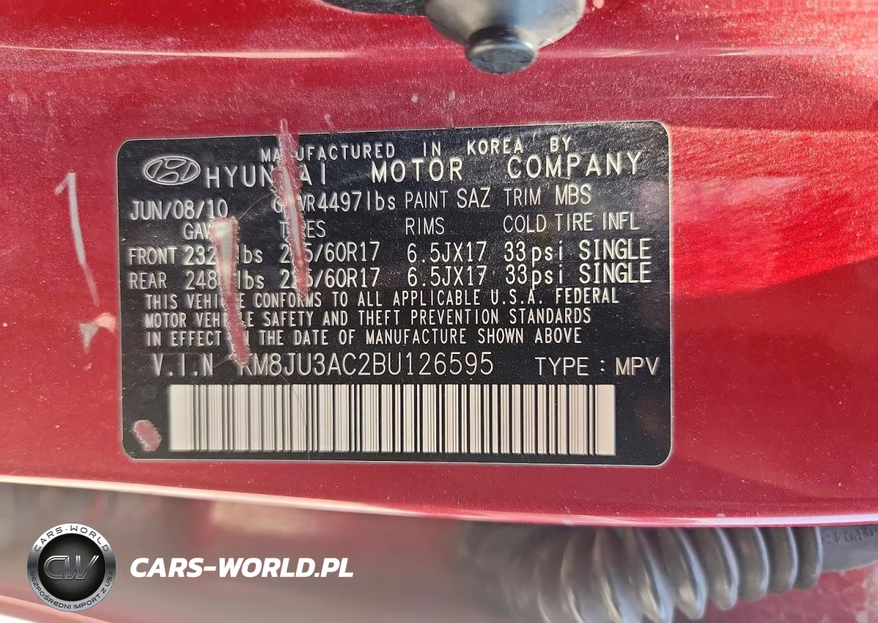 2011 Hyundai Tucson Gls VIN:KM8JU3AC2BU126595 - 13