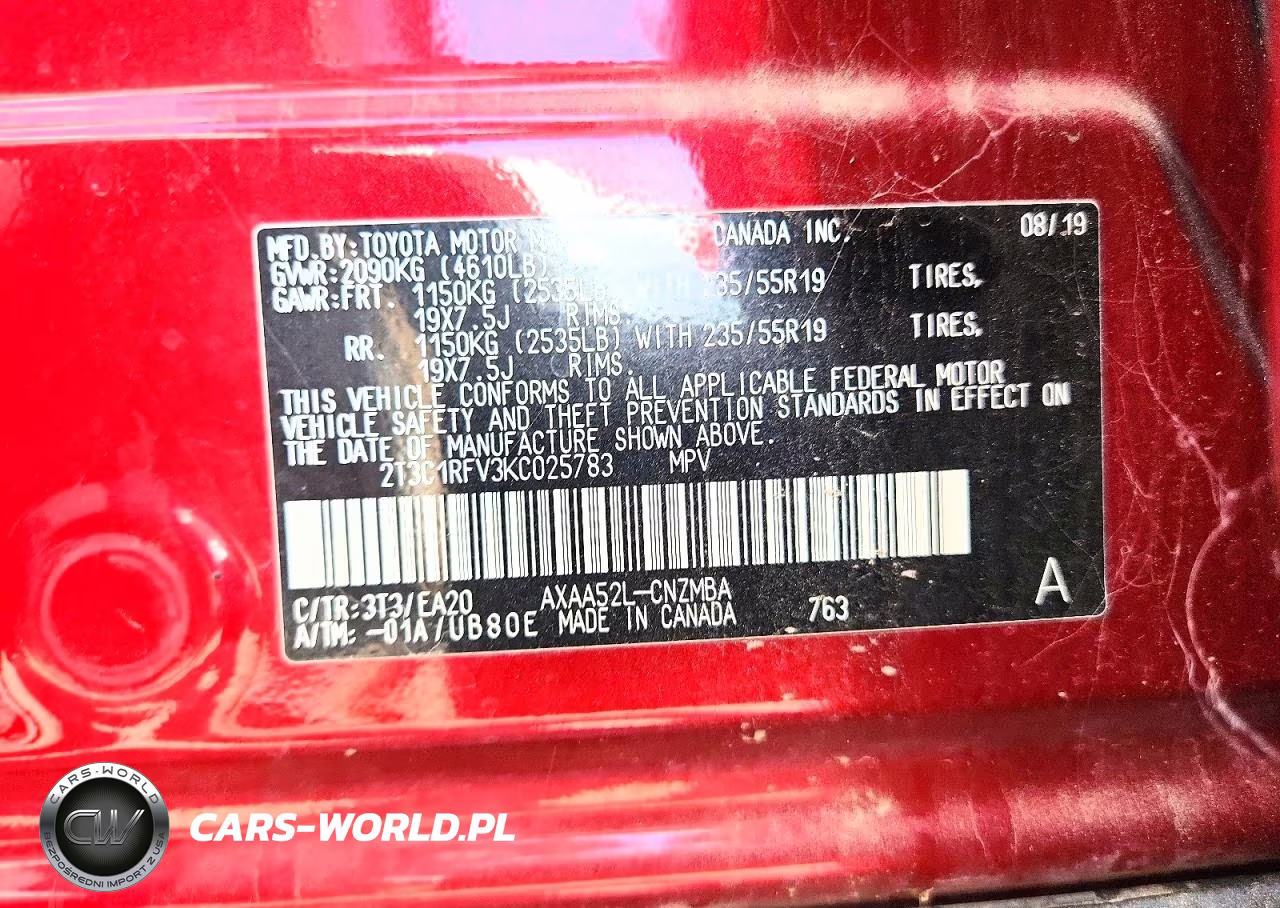 2019 Toyota Rav4 Xle Premium VIN:2T3C1RFV3KC025783 - 14