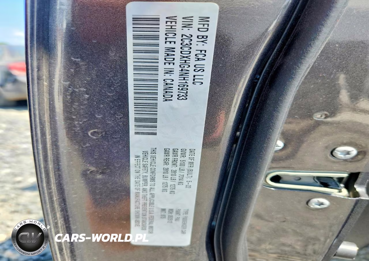 2022 Dodge Charger Gt VIN:2C3CDXHG4NH169733 - 12