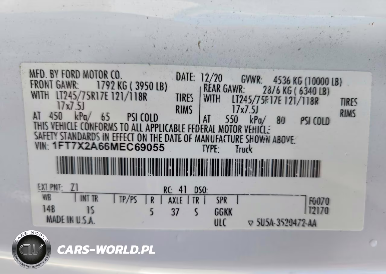 2021 Ford F250 Super Duty VIN:1FT7X2A66MEC69055 - 12