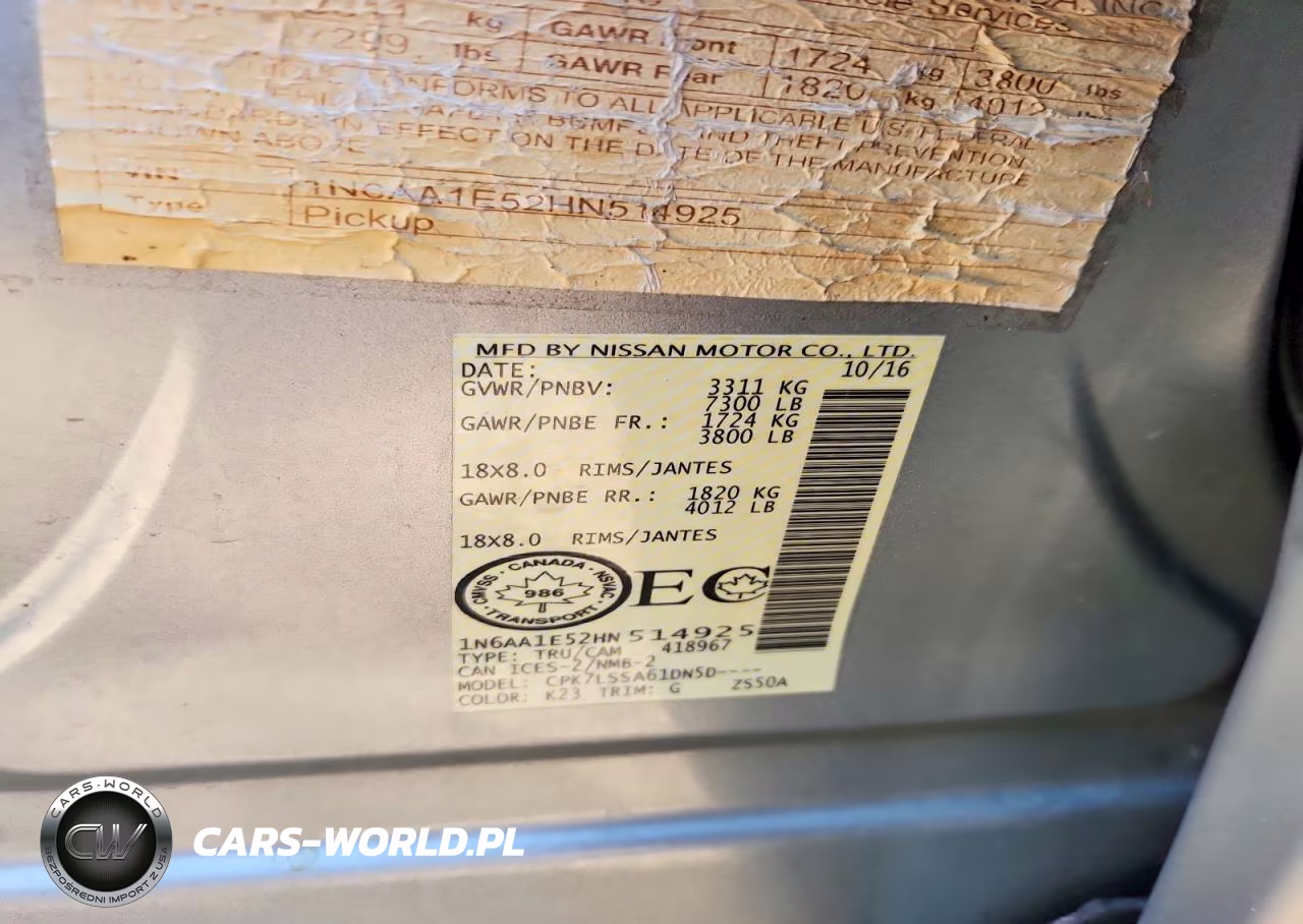 2017 Nissan Titan S VIN:1N6AA1E52HN514925 - 12