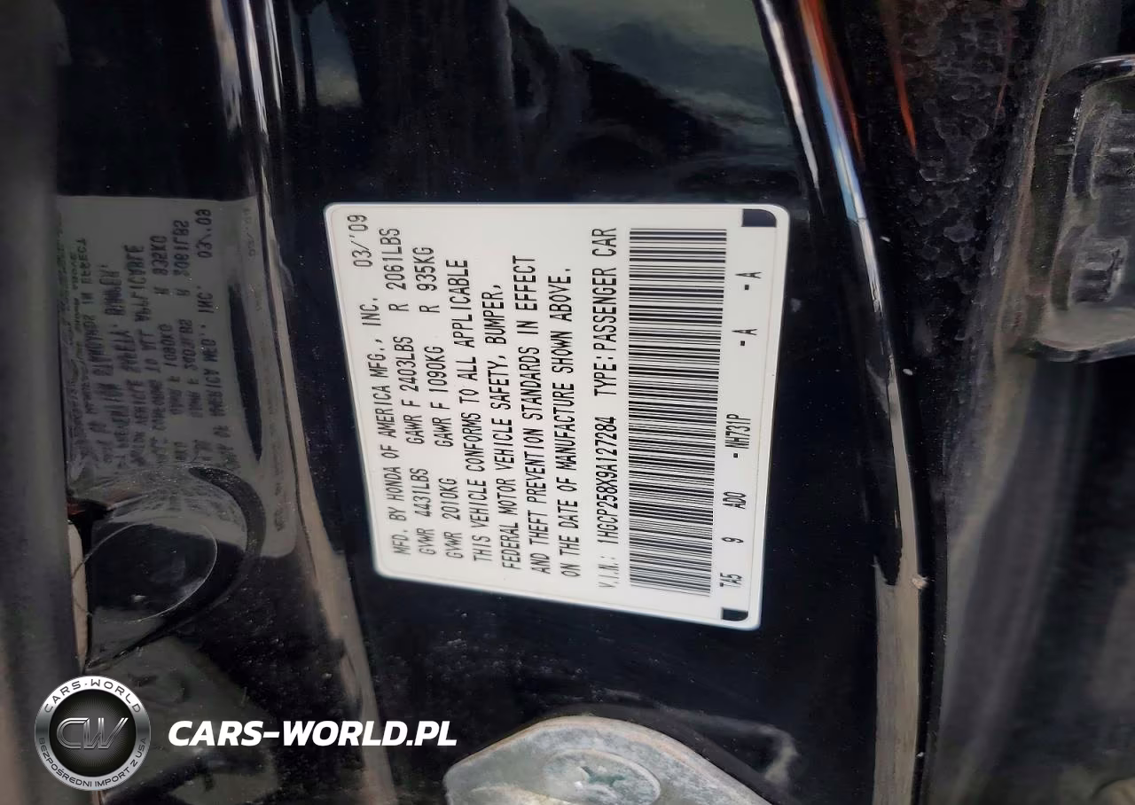 2009 Honda Accord Exl VIN:1HGCP258X9A127284 - 12