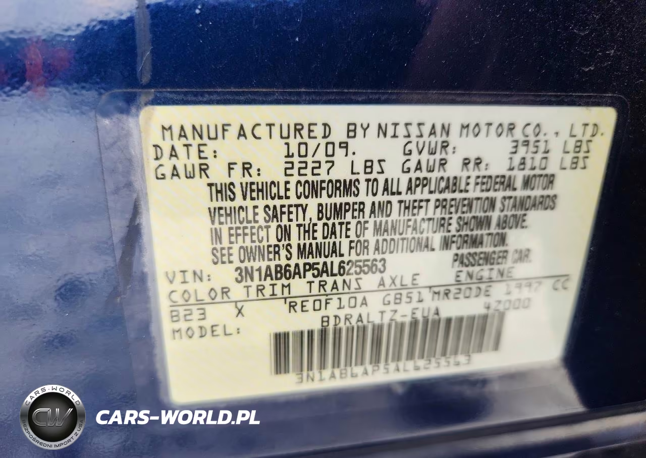 2010 Nissan Sentra 2.0 VIN:3N1AB6AP5AL625563 - 13