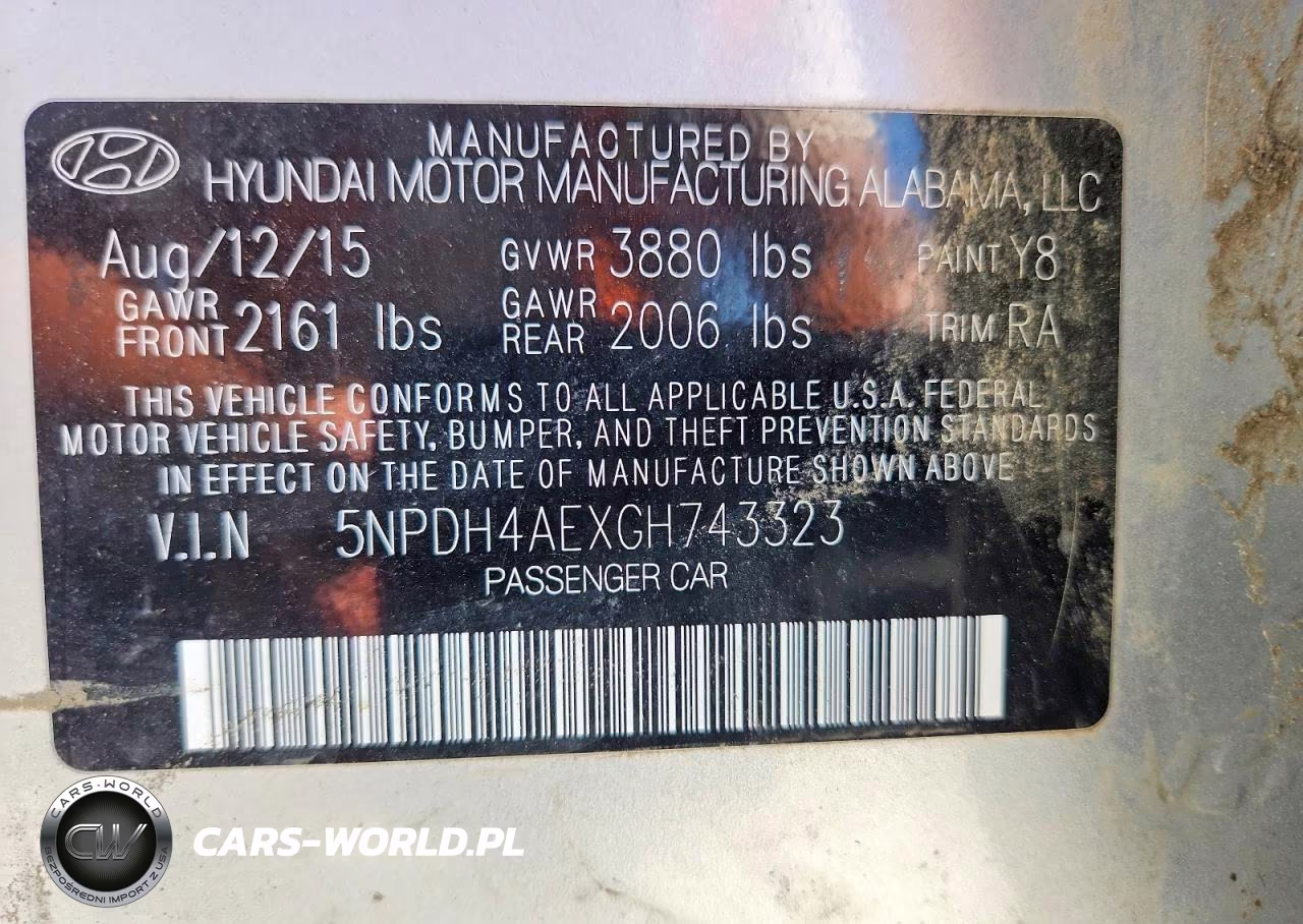 2016 Hyundai Elantra Se VIN:5NPDH4AEXGH743323 - 12