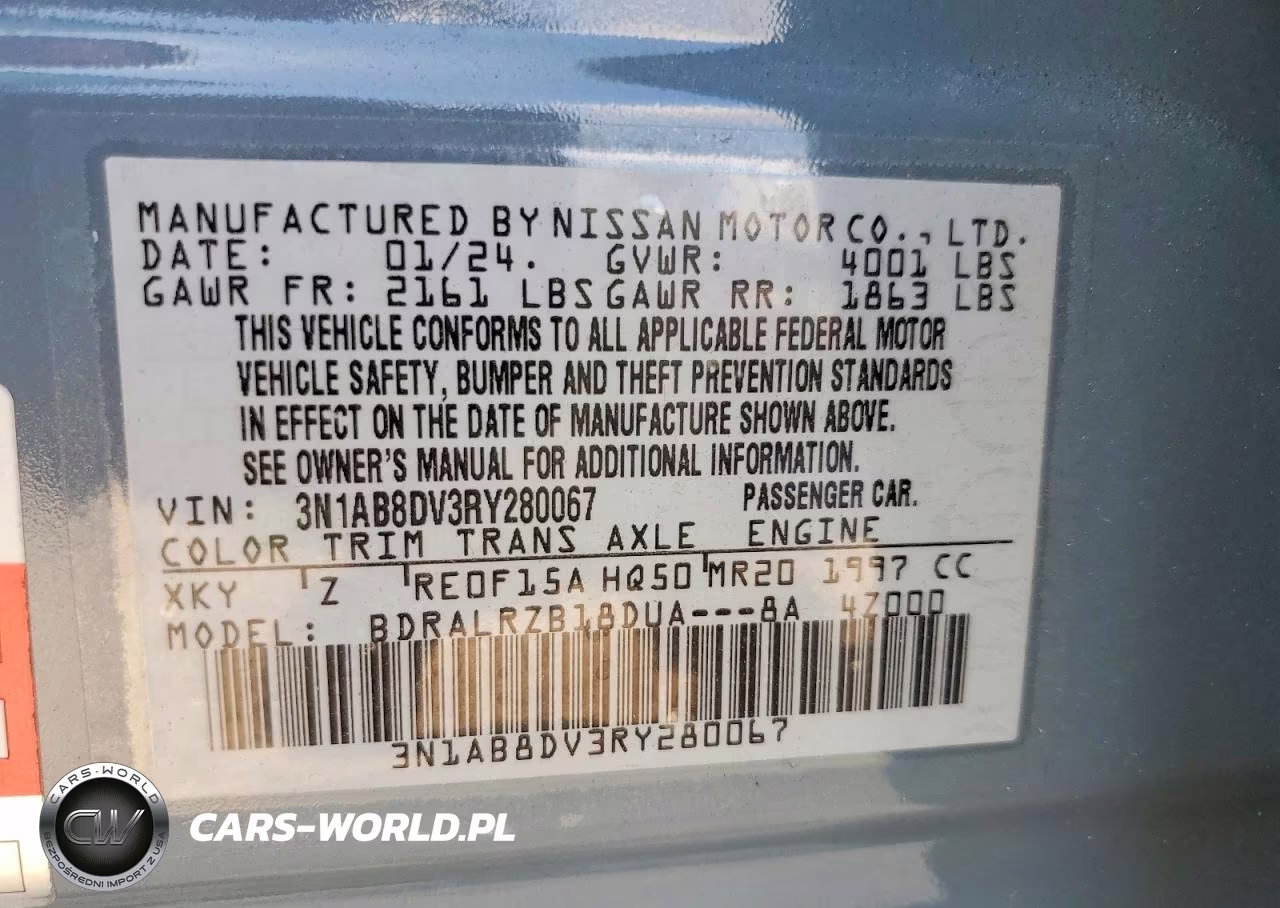 2024 Nissan Sentra Sr VIN:3N1AB8DV3RY280067 - 12