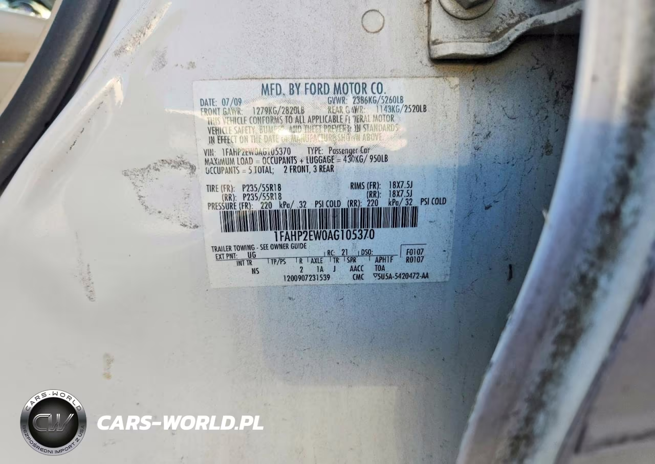 2010 Ford Taurus Sel VIN:1FAHP2EW0AG105370 - 12