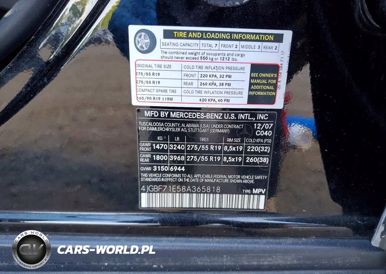 2008 Mercedes-Benz Gl 450 4Matic VIN:4JGBF71E58A365818 - 13