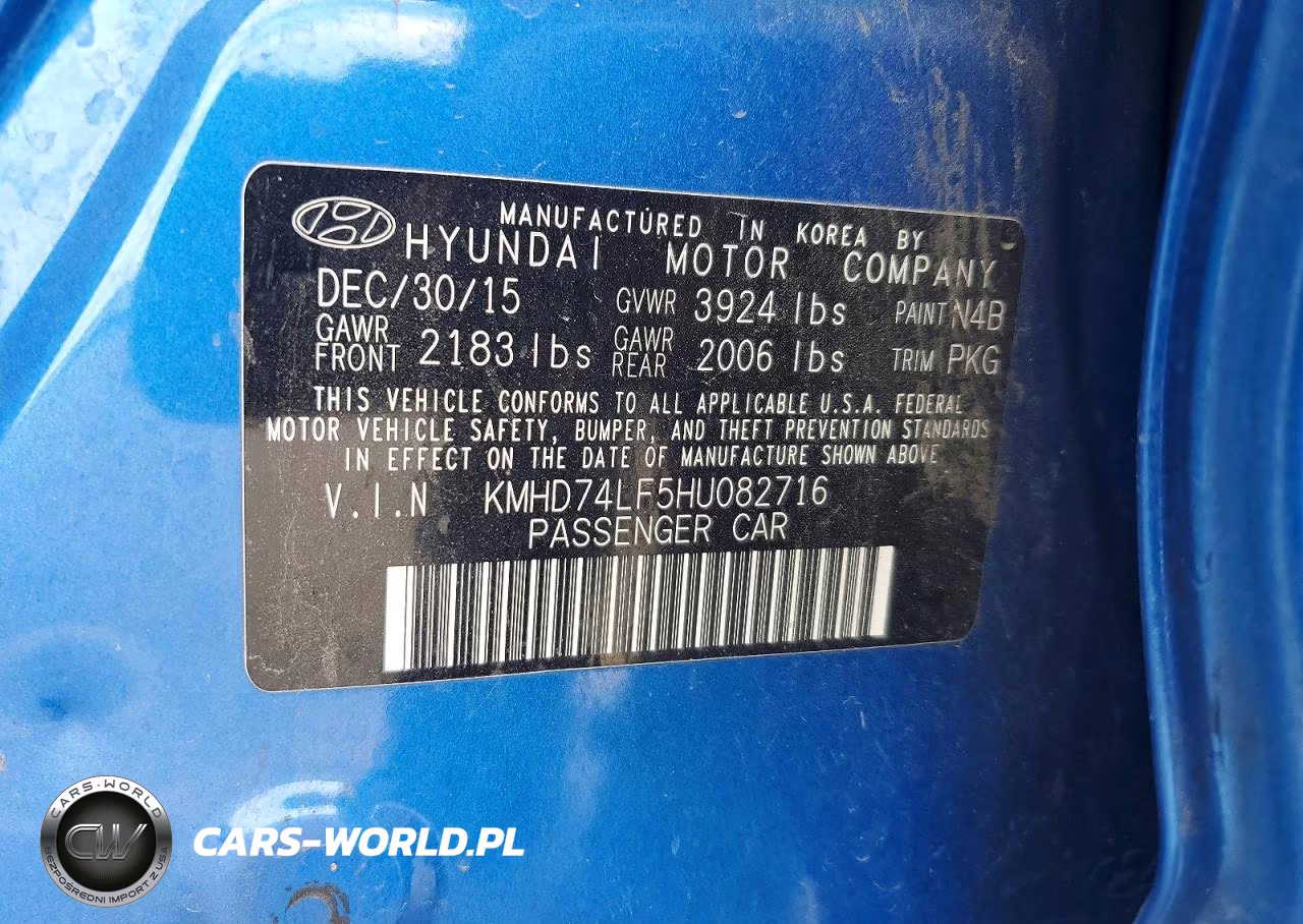 2017 Hyundai Elantra Se VIN:KMHD74LF5HU082716 - 13
