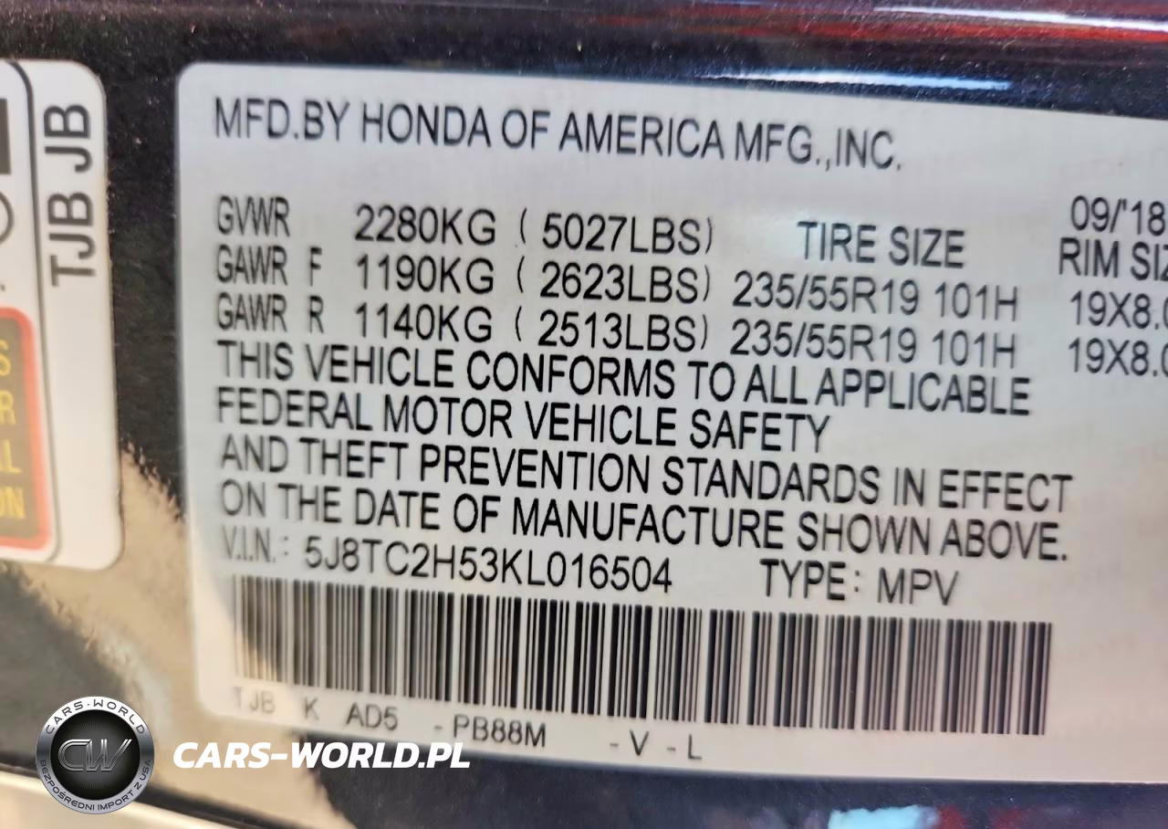 2019 Acura Rdx Technology VIN:5J8TC2H53KL016504 - 12