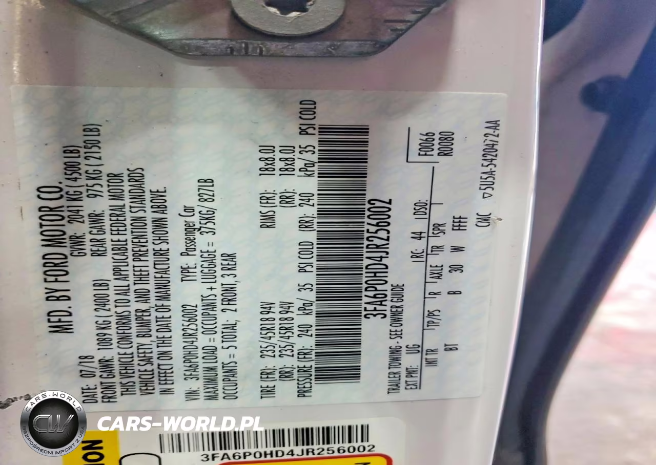 2018 Ford Fusion Se VIN:3FA6P0HD4JR256002 - 12