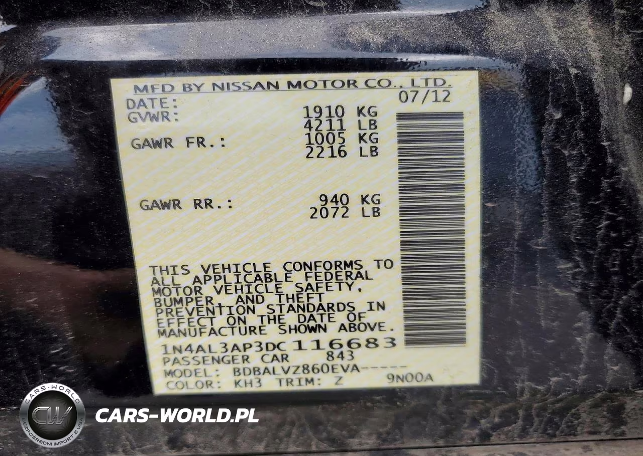 2013 Nissan Altima 2.5 VIN:1N4AL3AP3DC116683 - 13