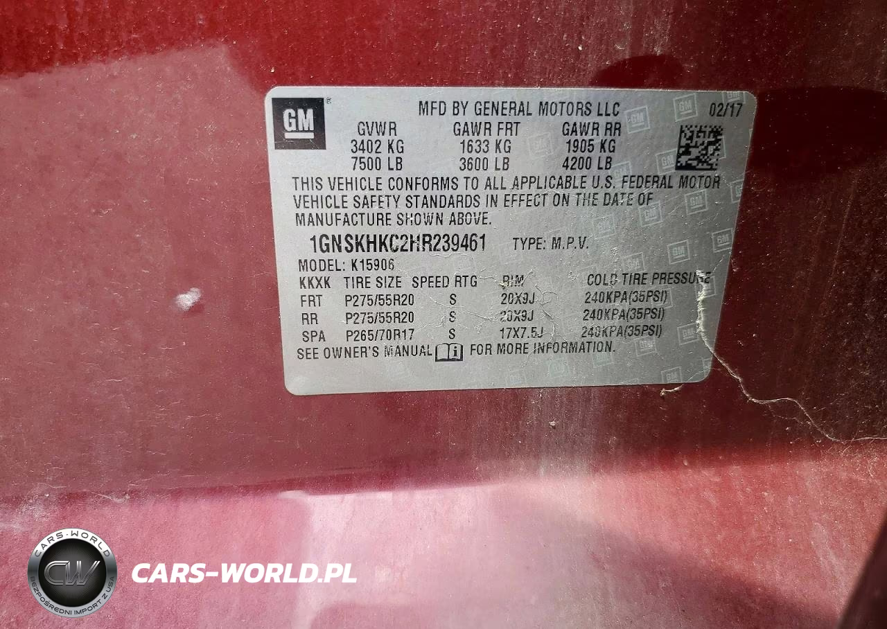 2017 Chevrolet Suburban K1500 Lt VIN:1GNSKHKC2HR239461 - 13