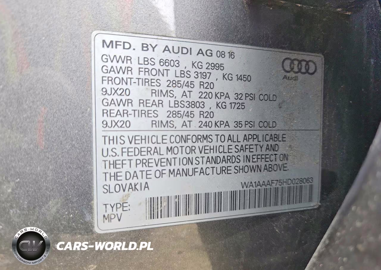 2017 Audi Q7 Premium VIN:WA1AAAF75HD028063 - 13