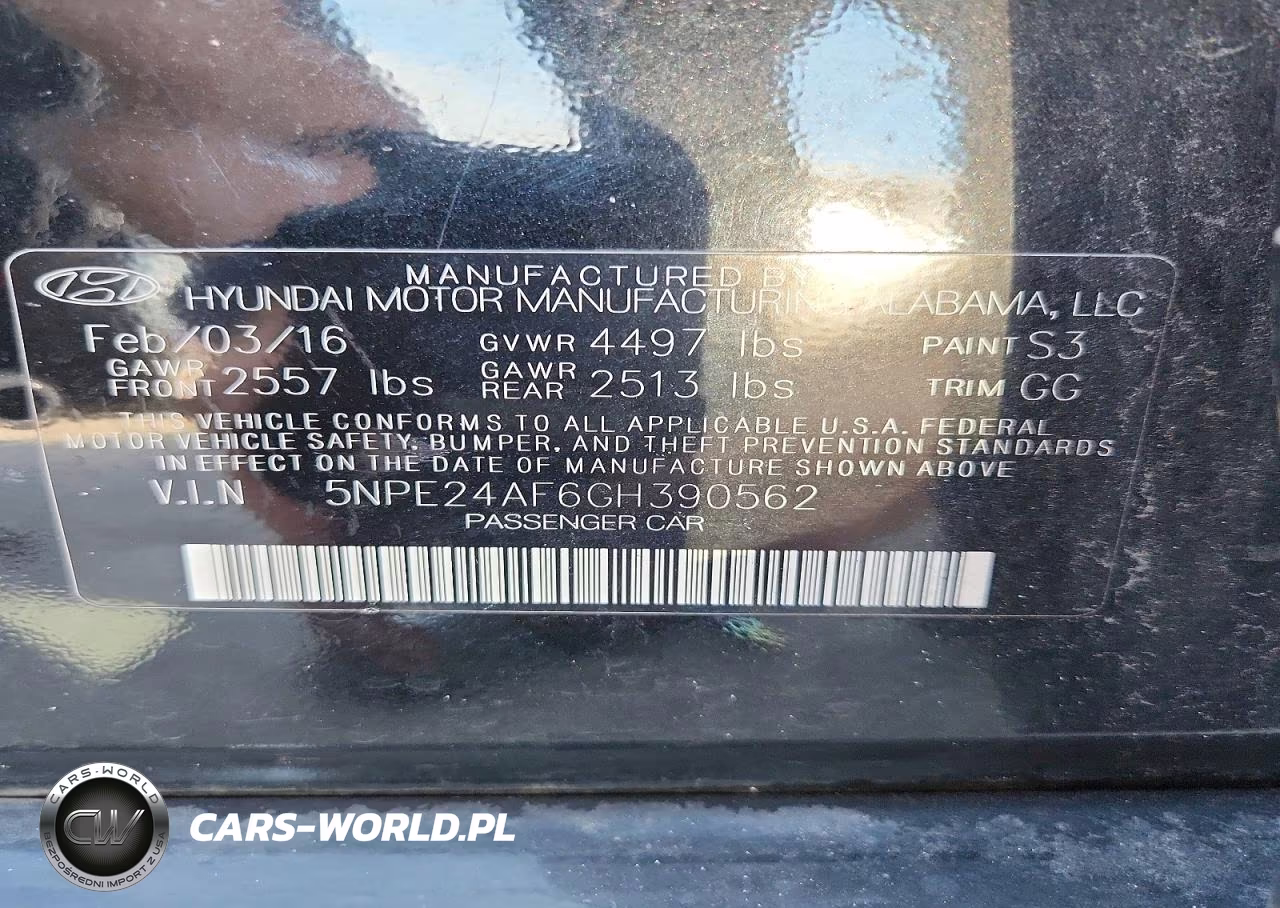2016 Hyundai Sonata Se VIN:5NPE24AF6GH390562 - 12