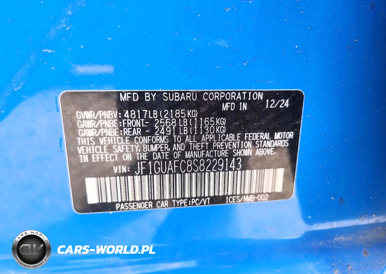 2025 Subaru Impreza Sport VIN:JF1GUAFC8S8229143 - 12