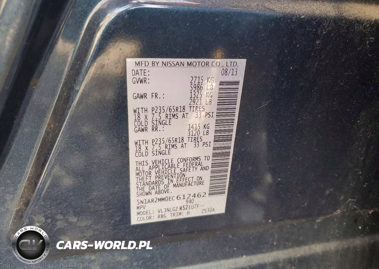 2014 Nissan Pathfinder S VIN:5N1AR2MM0EC612462 - 13