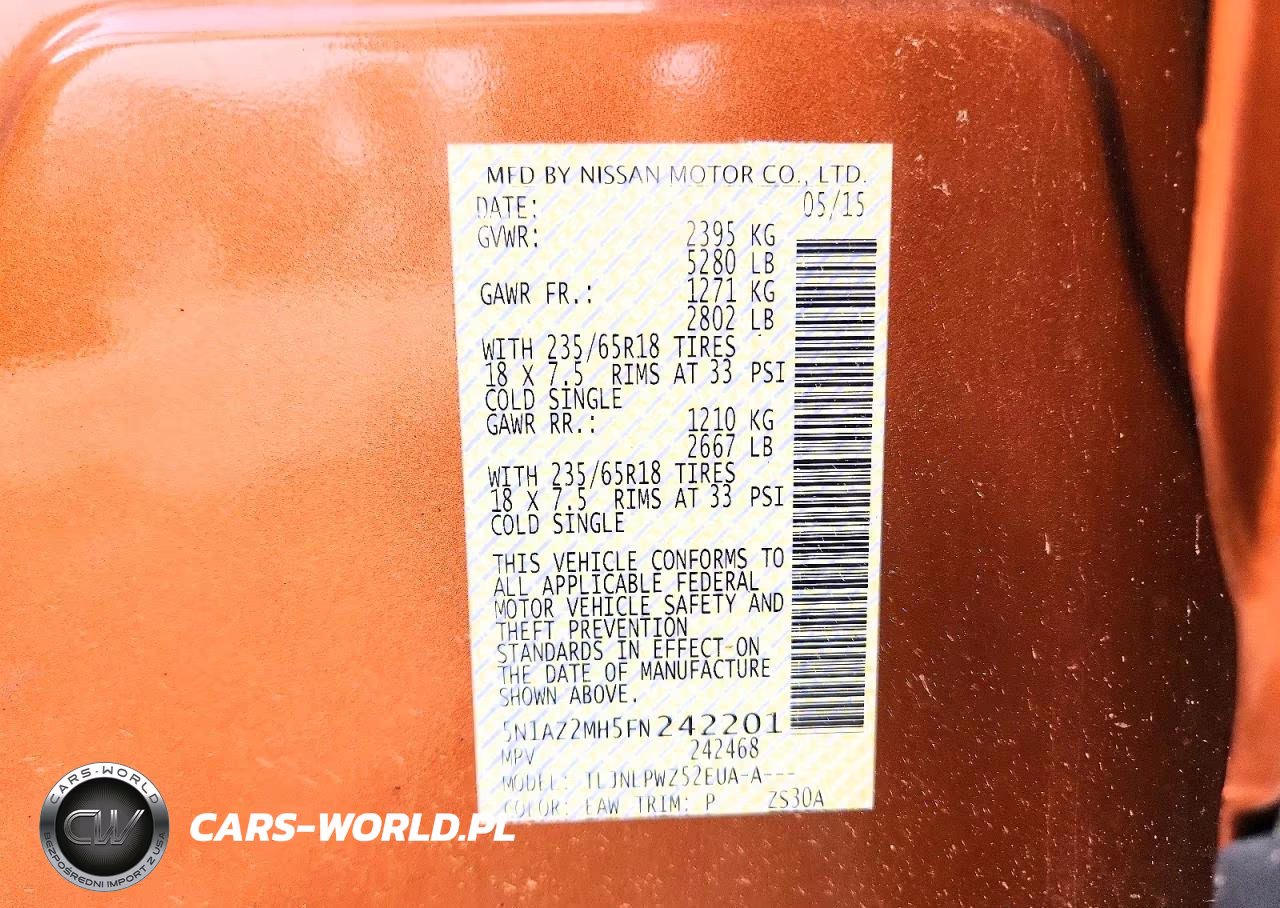 2015 Nissan Murano S VIN:5N1AZ2MH5FN242201 - 12