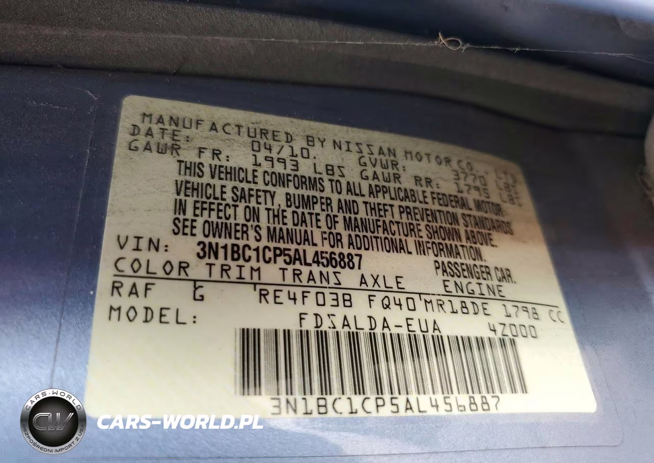 2010 Nissan Versa 1.8 S VIN:3N1BC1CP5AL456887 - 12