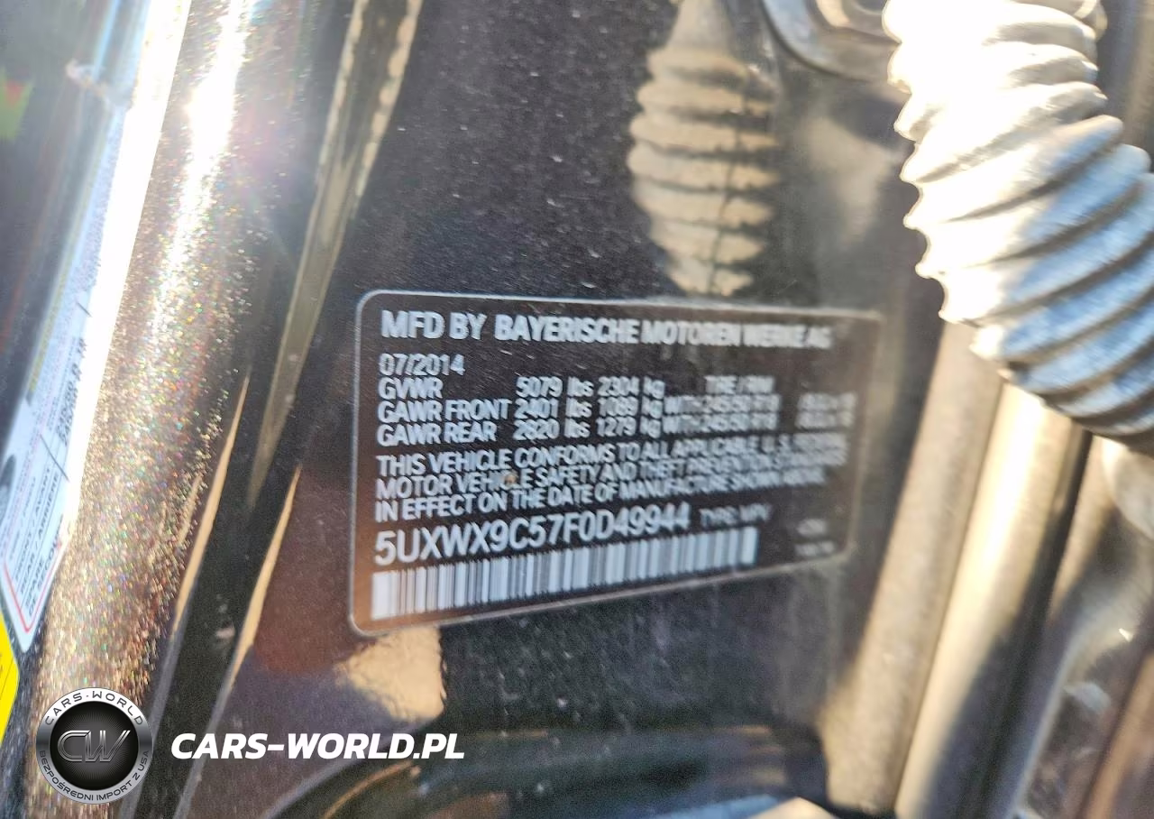 2015 BMW X3 xDrive28I VIN:5UXWX9C57F0D49944 - 12
