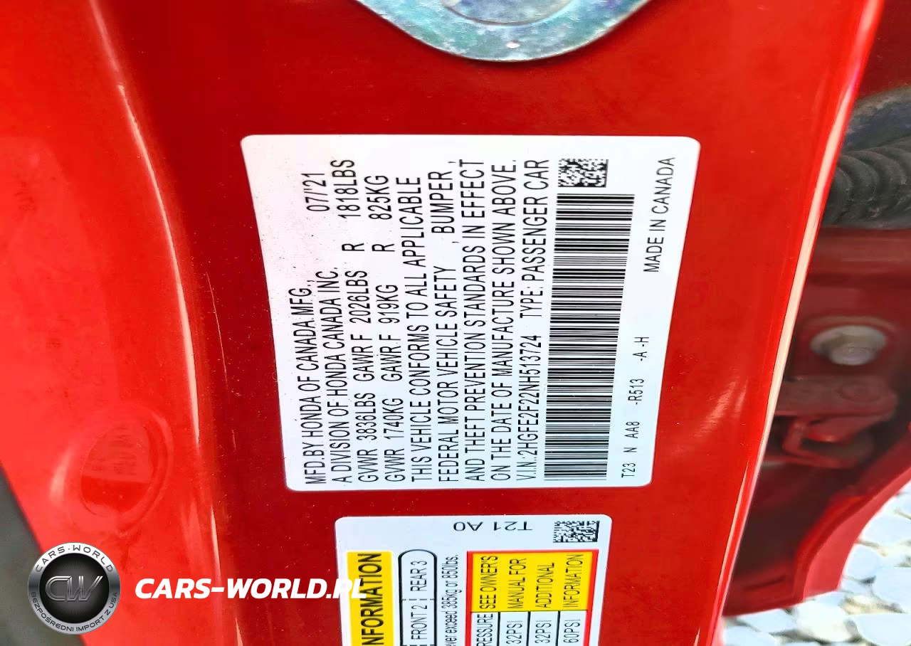 2022 Honda Civic Lx VIN:2HGFE2F22NH513724 - 12