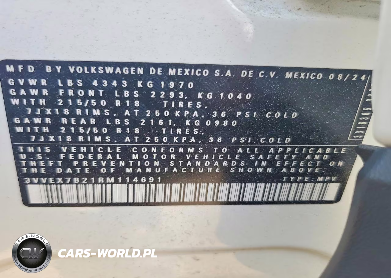 2024 Volkswagen Taos Se VIN:3VVEX7B21RM114691 - 12
