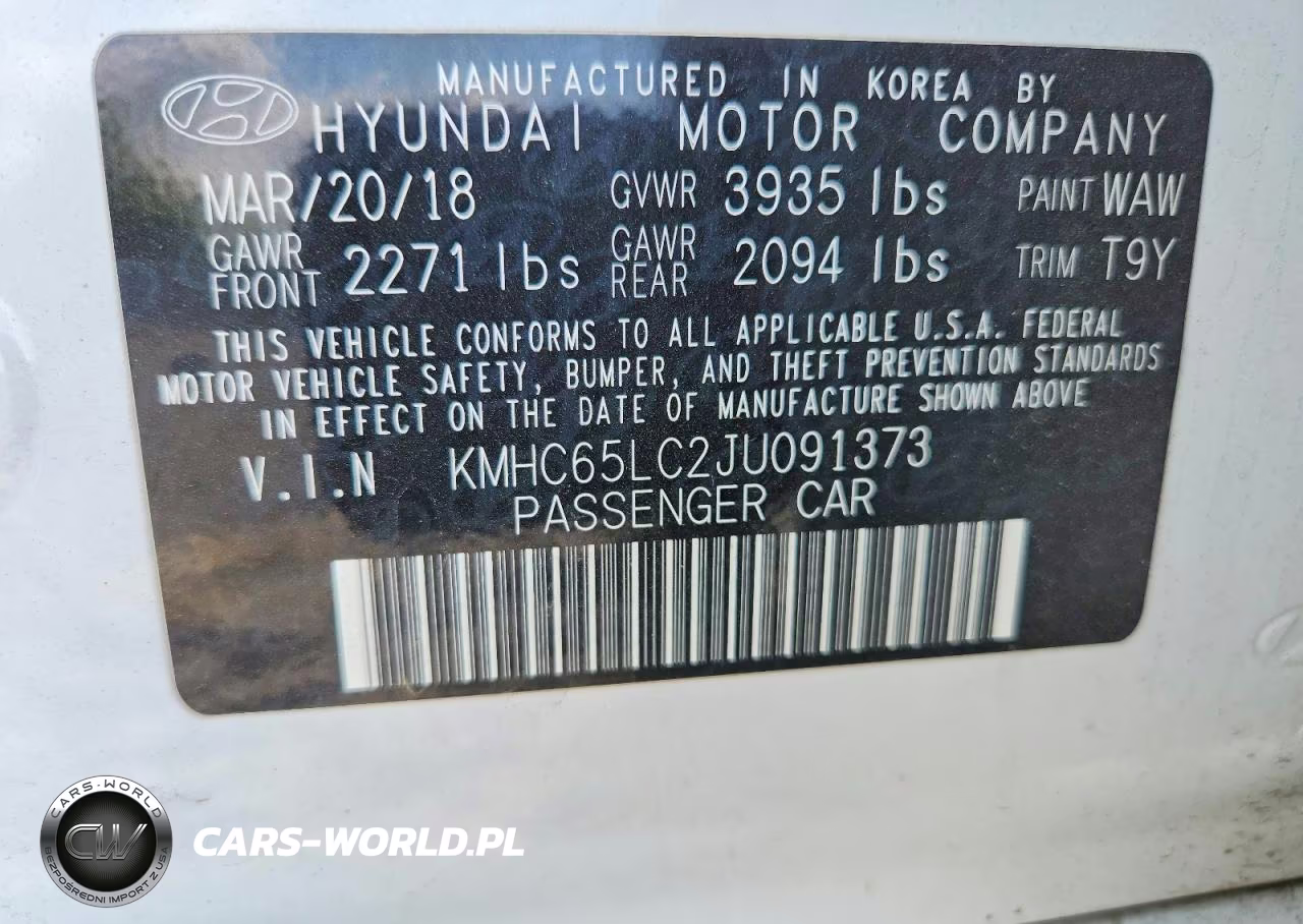 2018 Hyundai Ioniq Blue VIN:KMHC65LC2JU091373 - 12