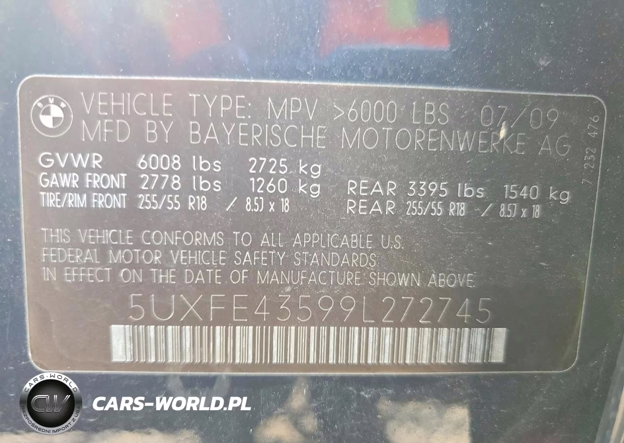 2009 BMW X5 xDrive30I VIN:5UXFE43599L272745 - 14