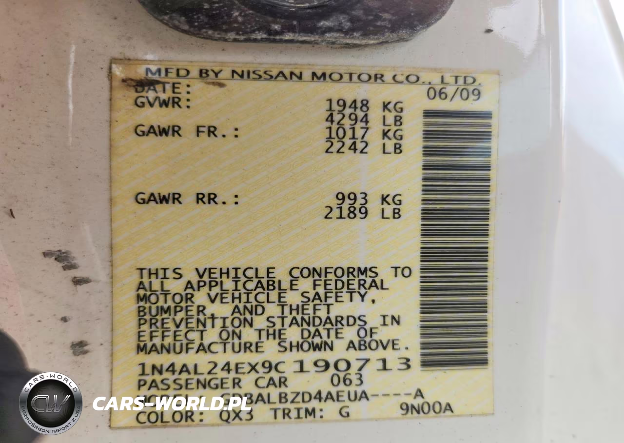2009 Nissan Altima 2.5 S VIN:1N4AL24EX9C190713 - 12